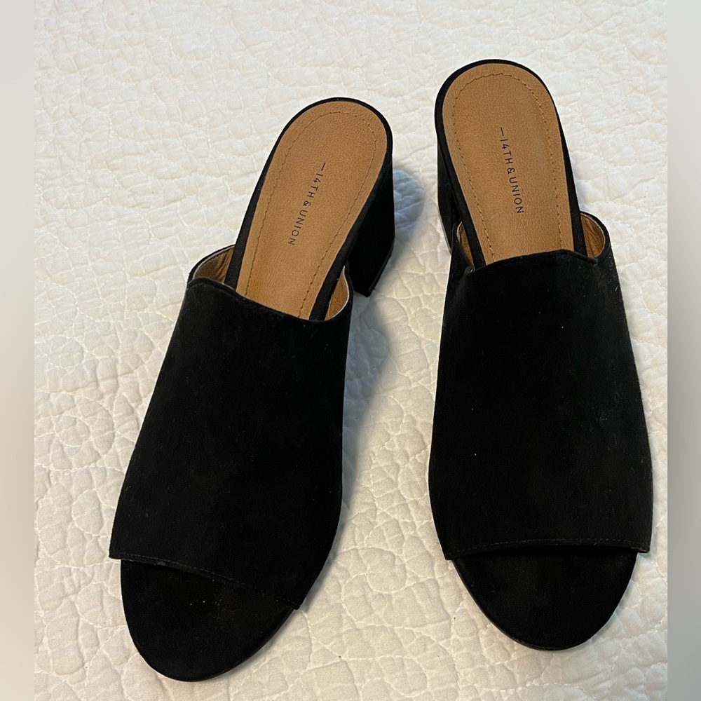Black suede Mules size 7.5